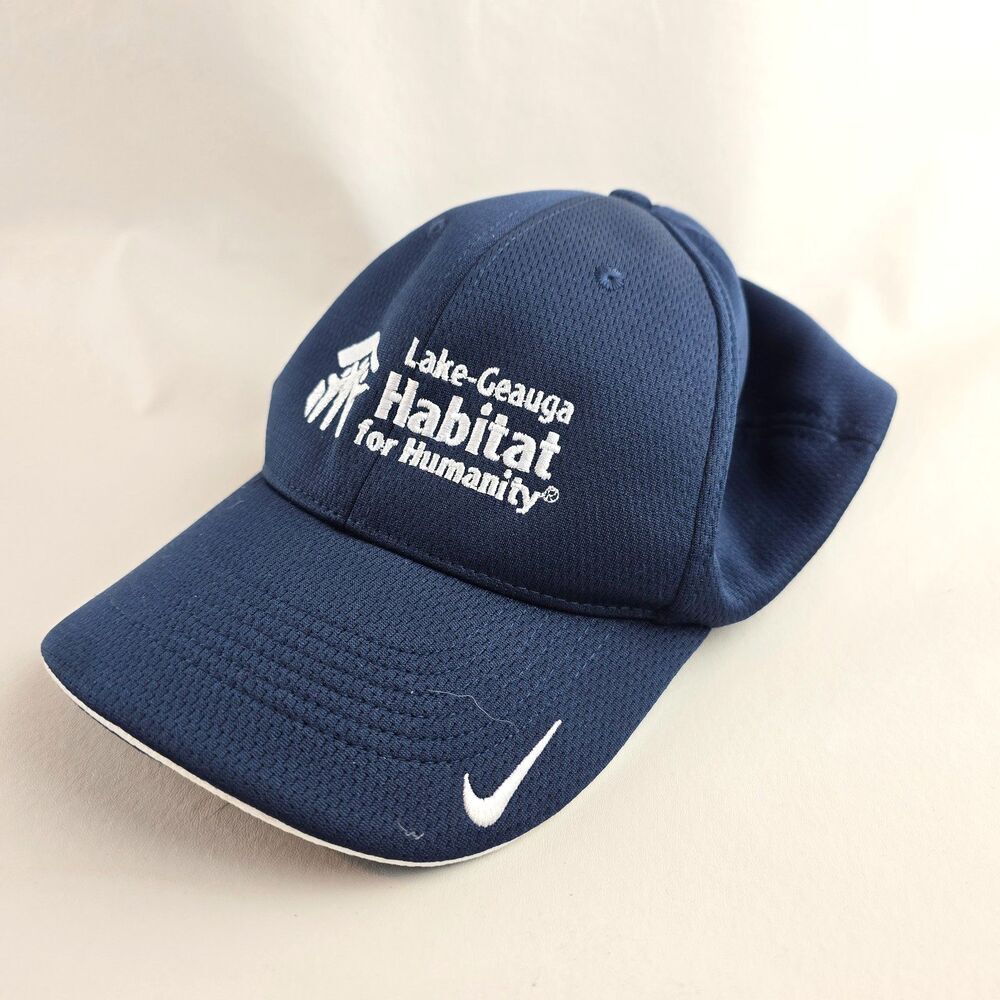 Nike Legacy91 Hat Mens L/XL Blue Dri-Fit Lake Geauga Habitat For Humanity Adjust